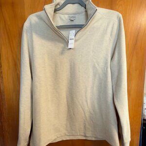 New w/ tags Seaboard soft-knit half-zip pullover cream men's